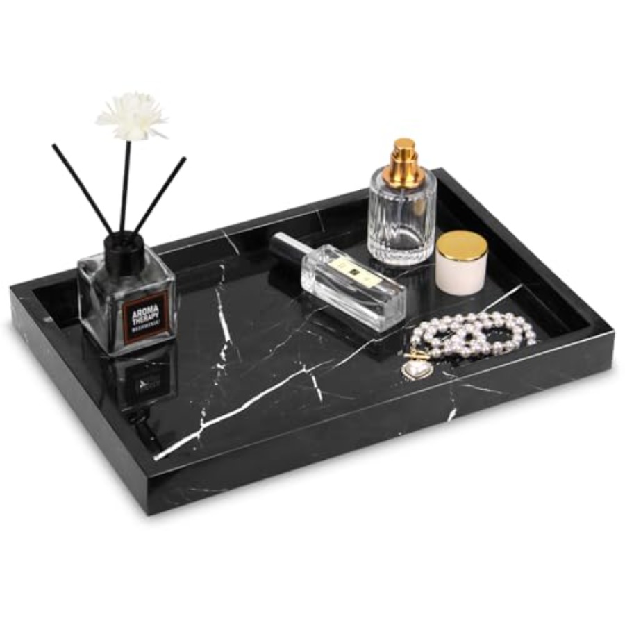 Home Decoration - Marble Bathroom Vanity Tray, Natural Luxury