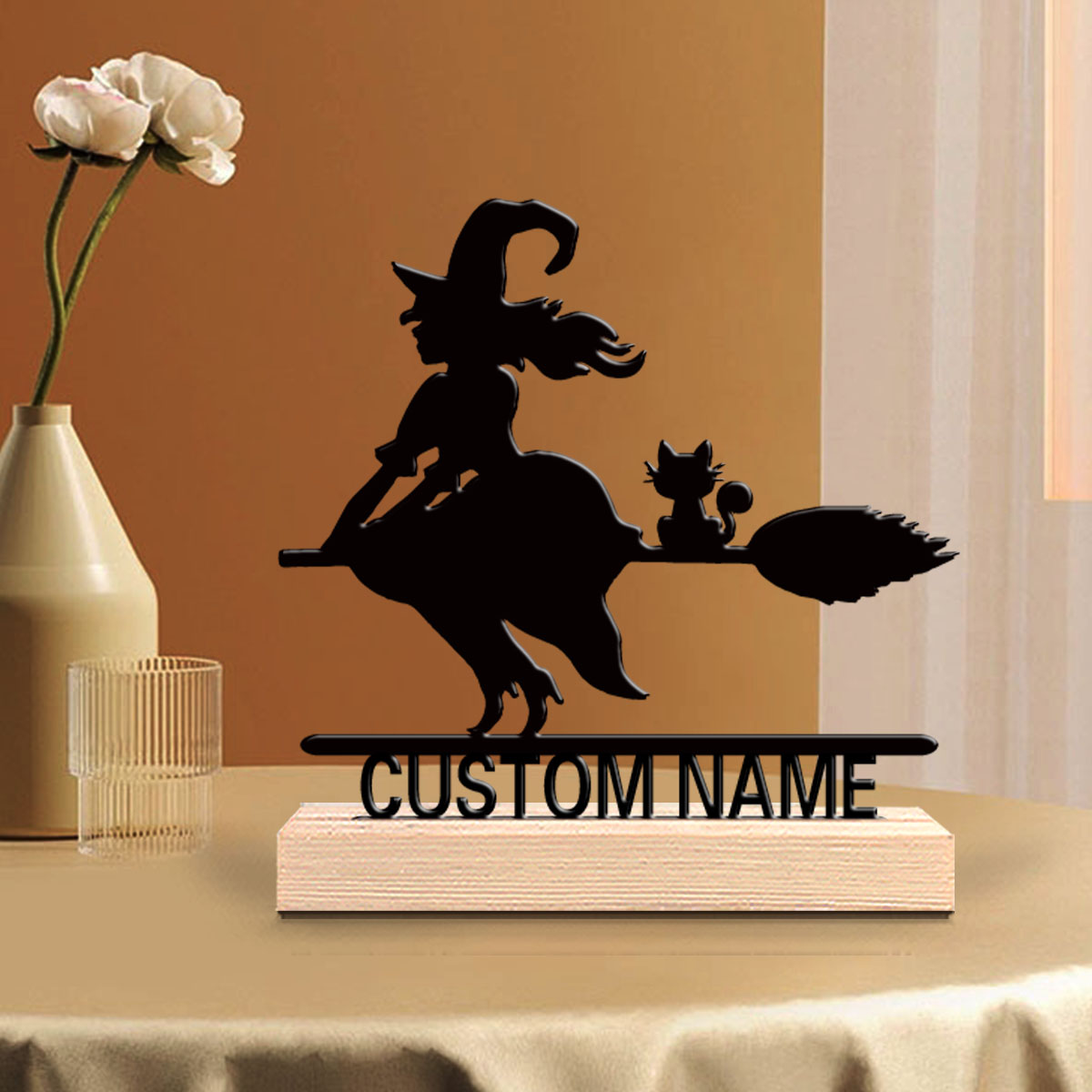 Home Decor Living - 1pc Cute Personalized Custom Witch Metal