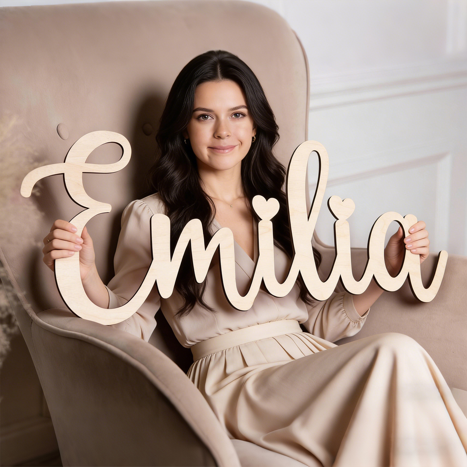 Home Decor Living - 1pc personalized custom wooden name tag,