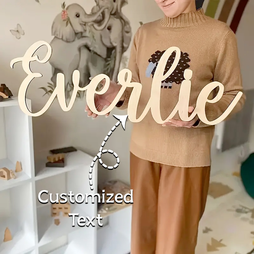 Home Decor For Birthday - 1pc Custom Wooden Surname Brand -
