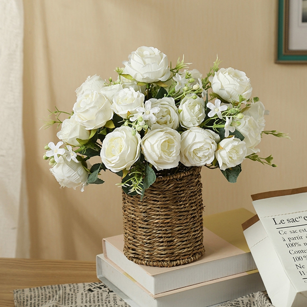 Home Decor Scrap - Silk Peony Rose Bouquet Artificial Flower