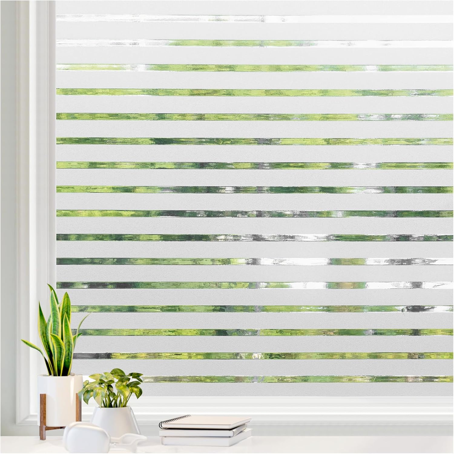 Home Decoration - Frosted Stripe Window Privacy Film, Static