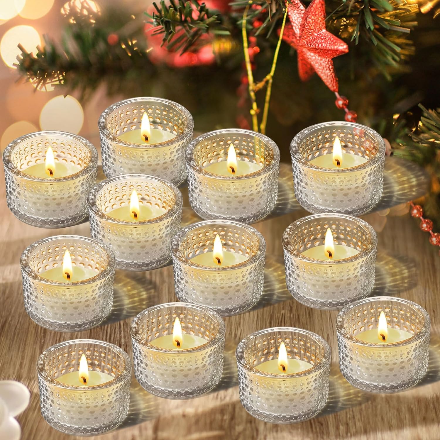 Home Decor For Birthday - Clear Tealight Candle Holders Set of