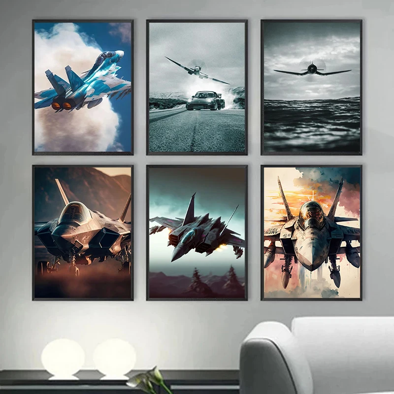 Home Decor Enthusiast - Jet Fighter Canvas Wall Art Modern
