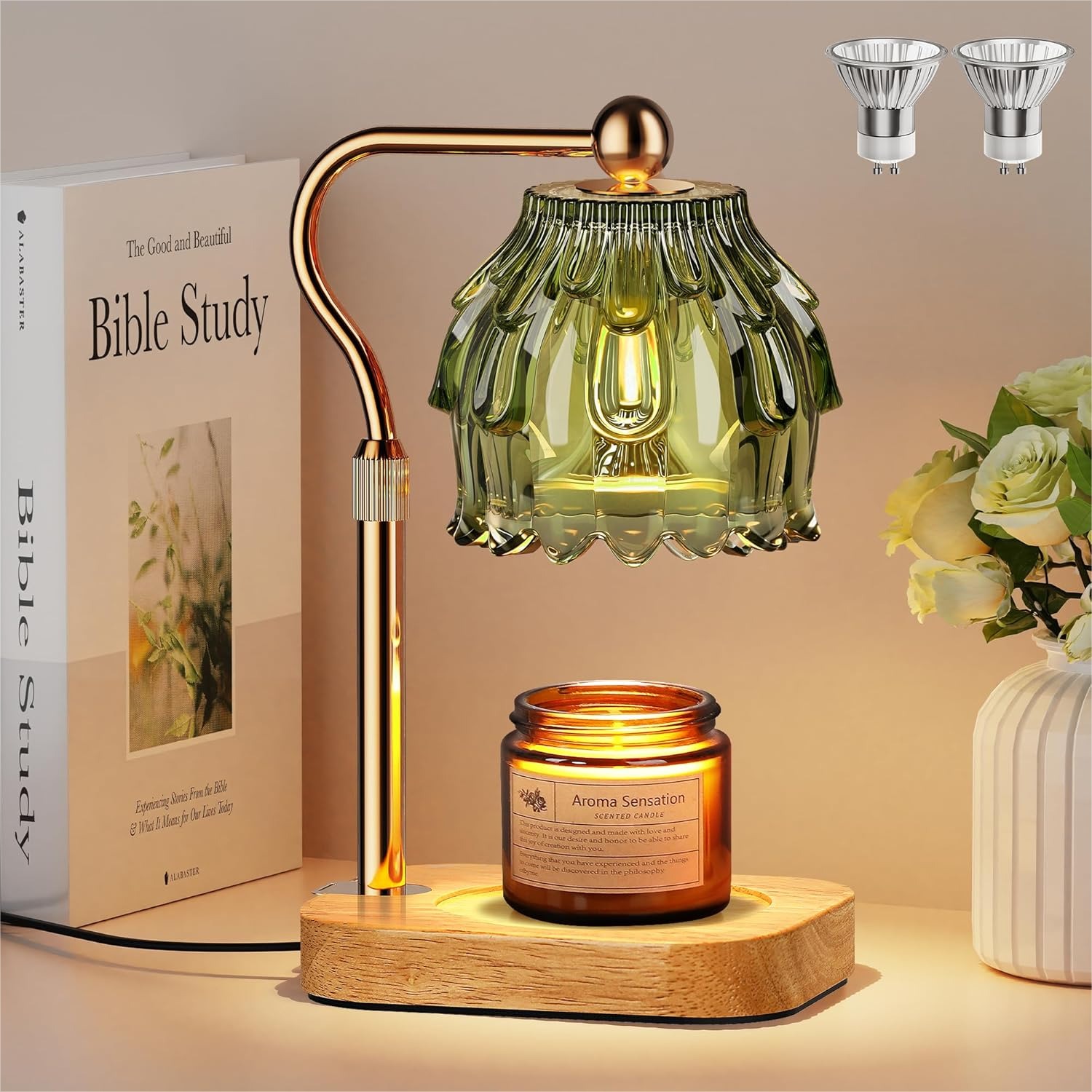 Home Decor Gold - Candle Warmer Lamp with Timer Dimmer,