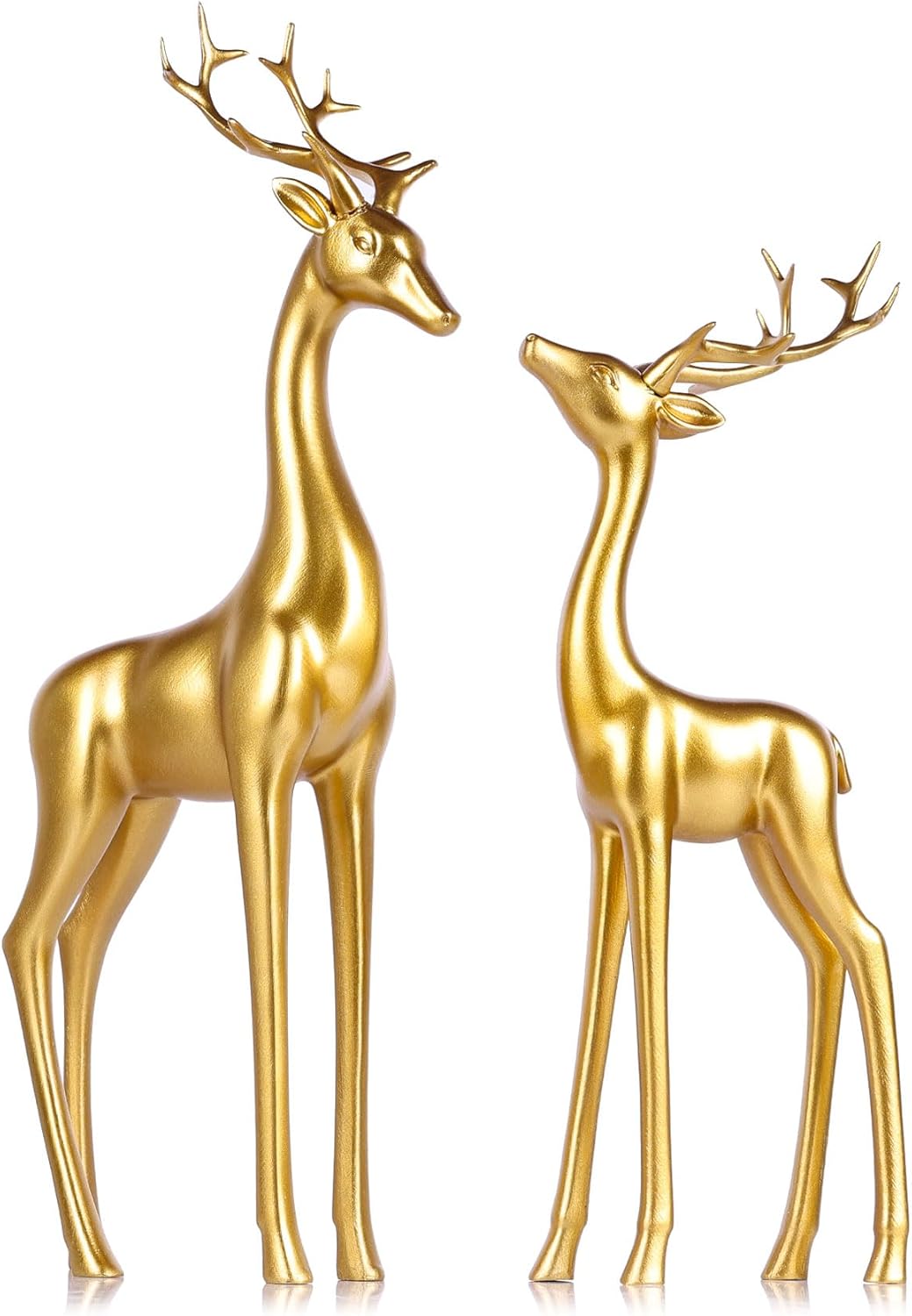Home Decor Gold - Large Gold Reindeer Figurines, 13