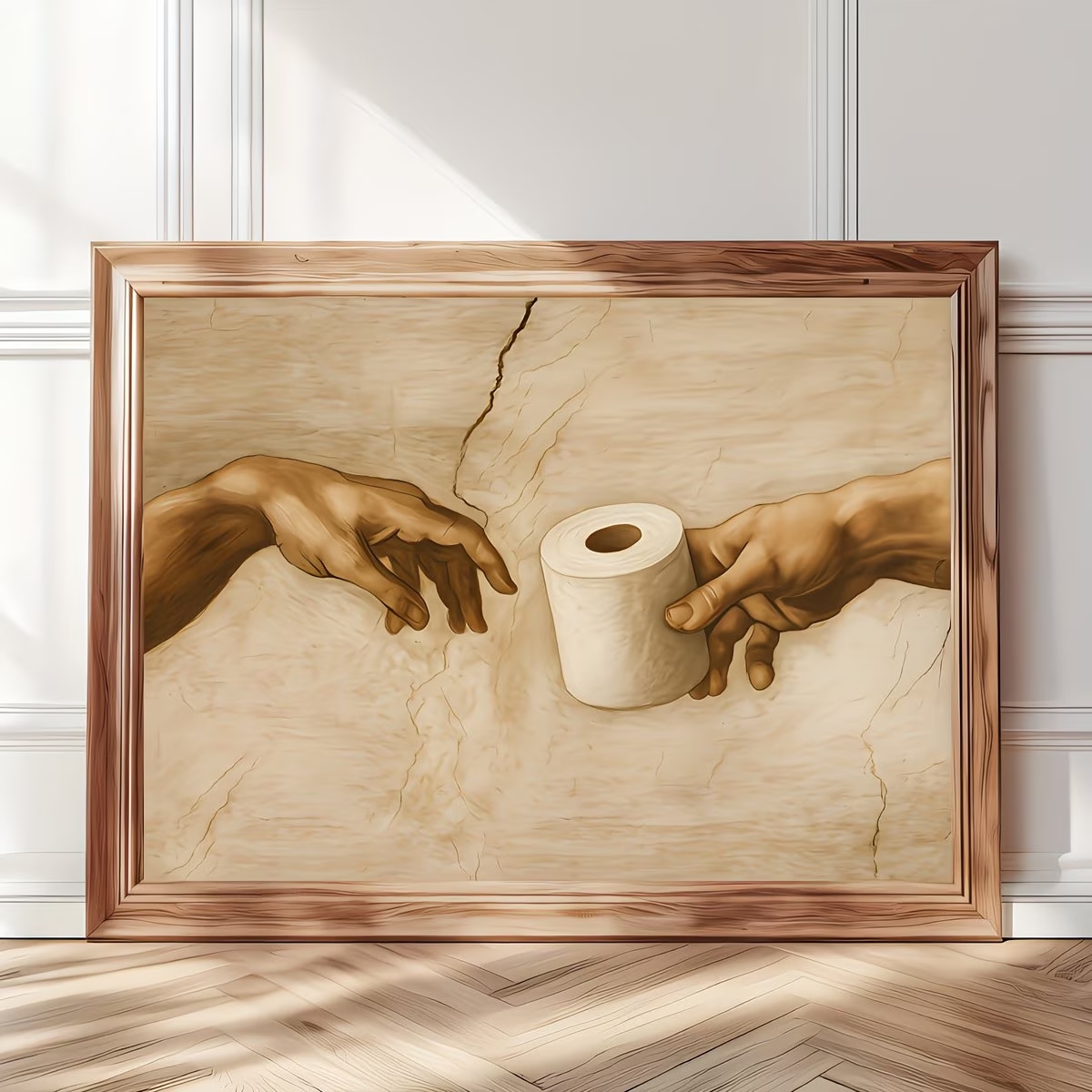 Home Decor Retro - Retro Humorous Toilet Paper Wall Art
