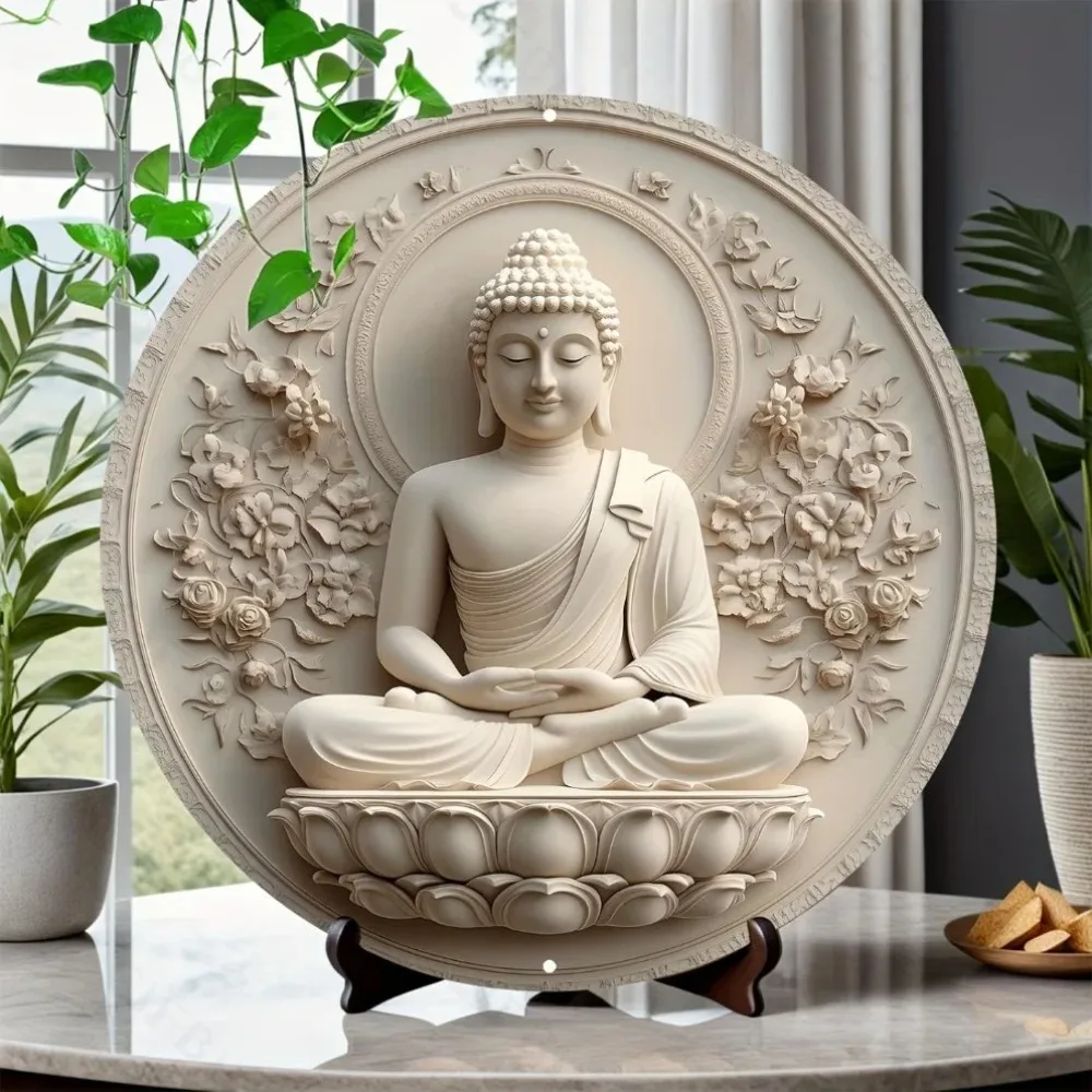 Home Decor Zen - Buddha Statue Metal Sign | 2D