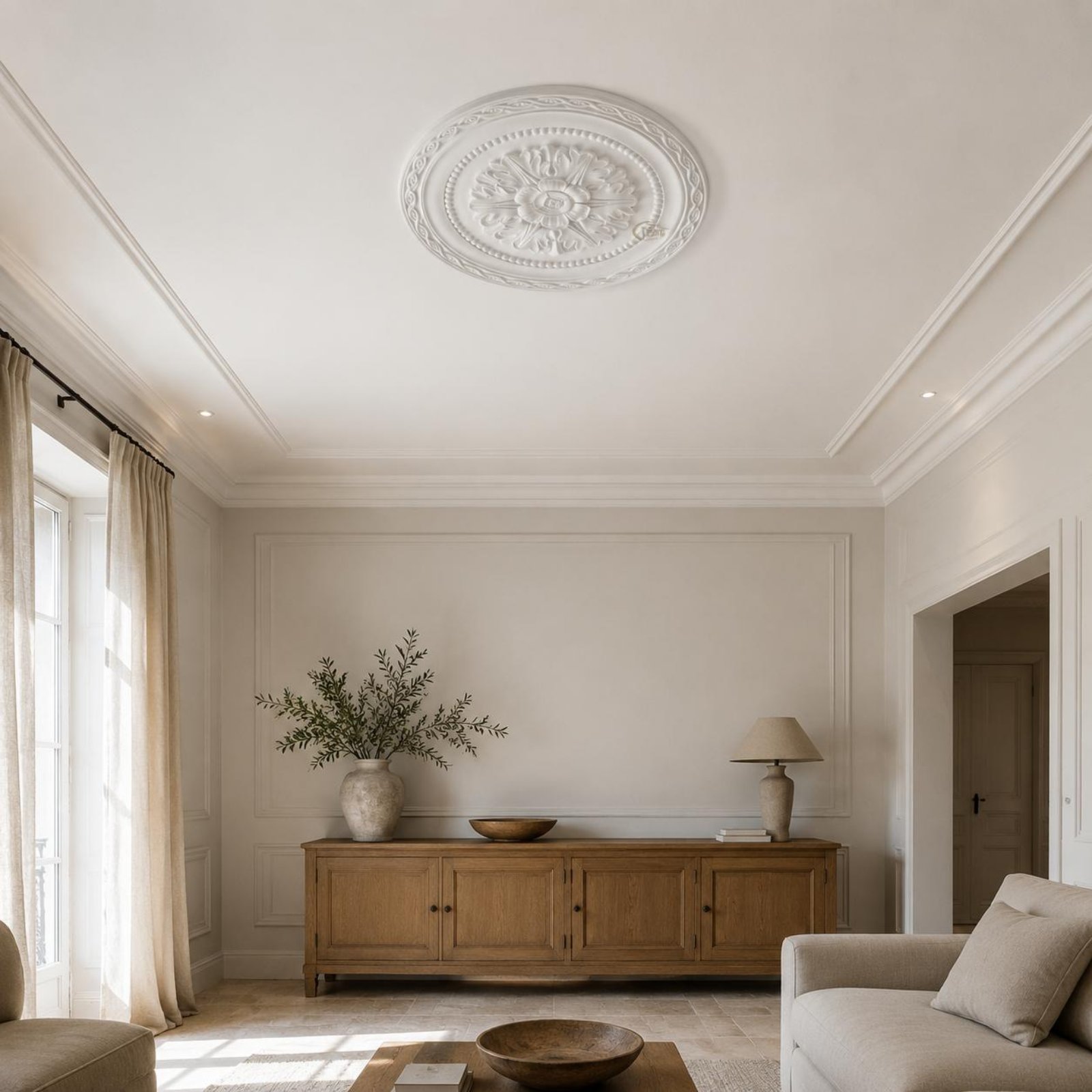Home Decoration - Ceiling Medallion Lightweight PU Material Round