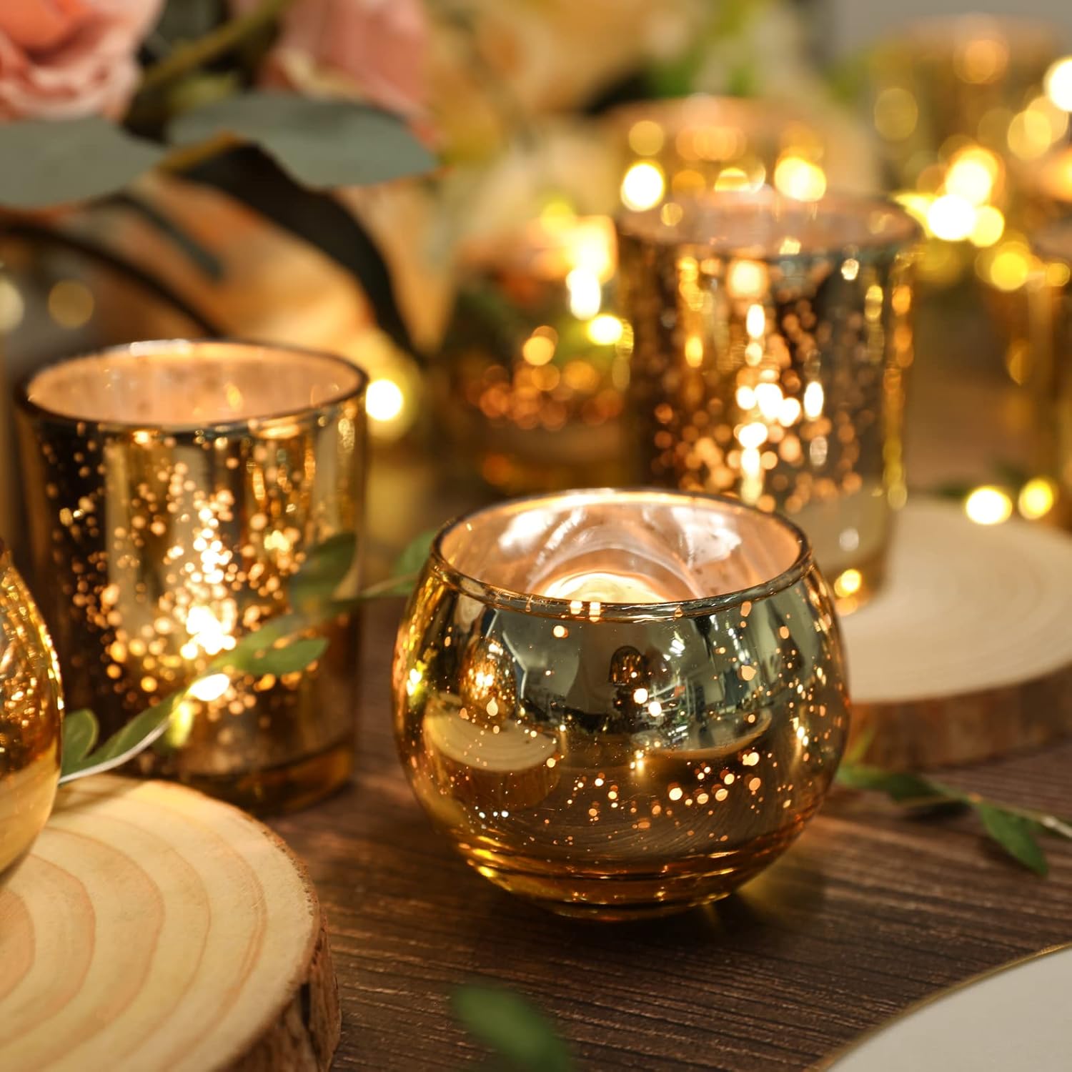 12 Gold Mercury Glass Votive C - đánh giá và giá Home Decor Gold