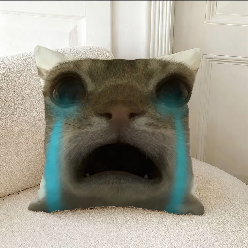 Cute Kitten Print Pillow Funny - đánh giá và giá Home Decor Emoji