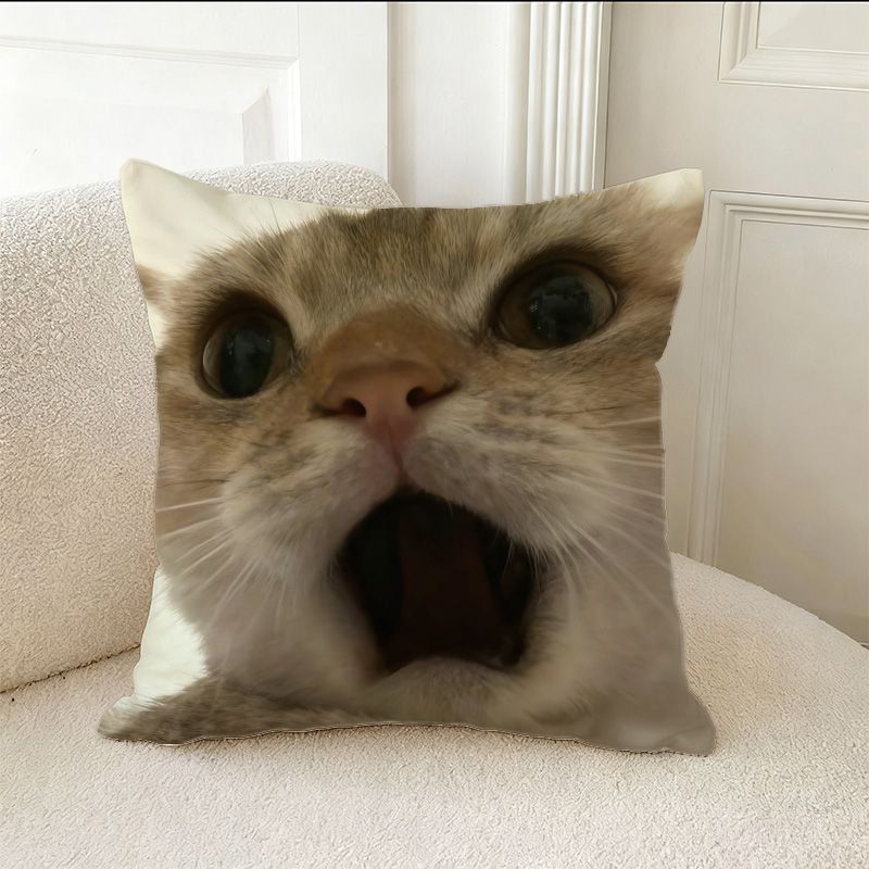 Cute Kitten Print Pillow Funny - đánh giá và giá Home Decor Emoji
