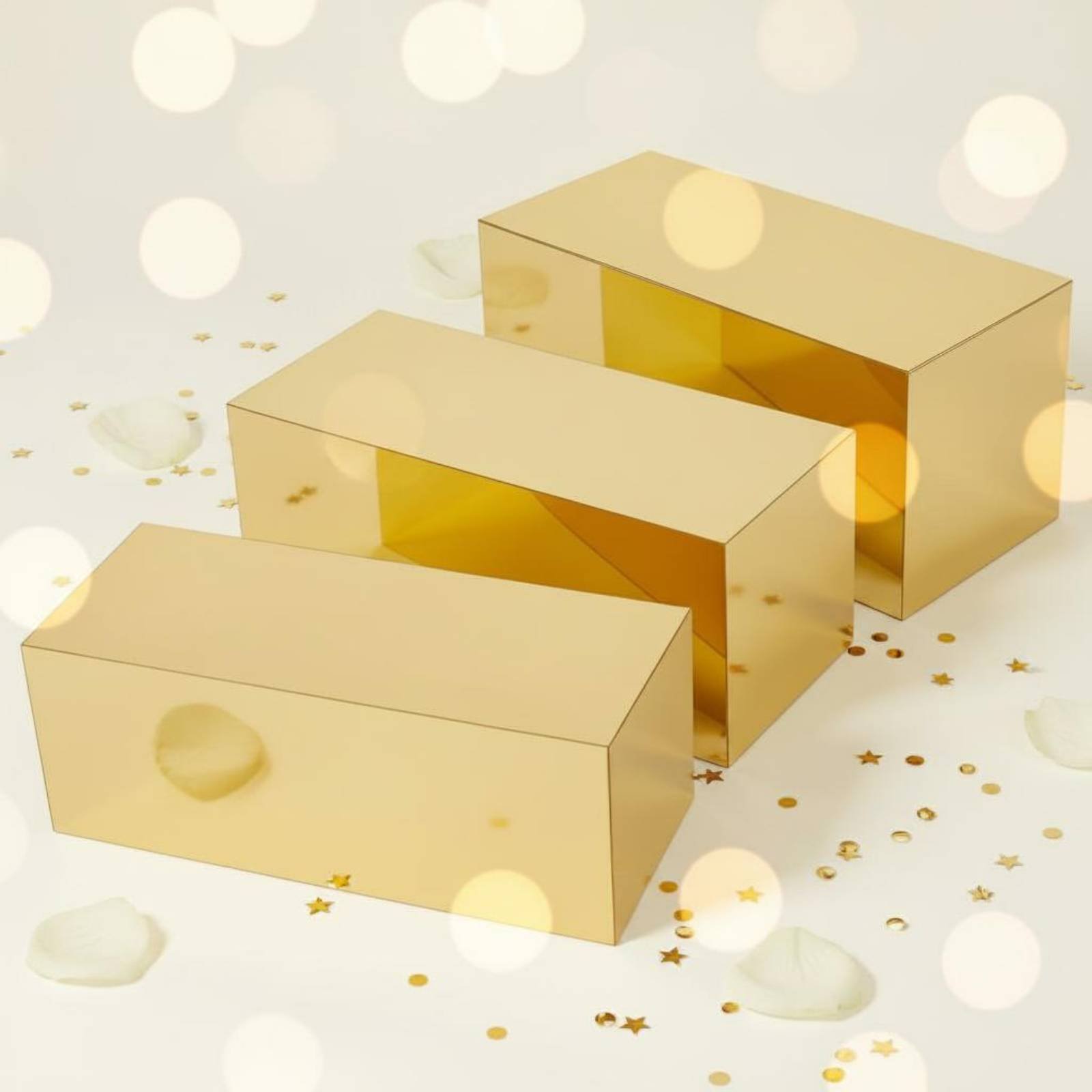 3 Pieces Gold Acrylic Display  - đánh giá và giá Home Decor Gold