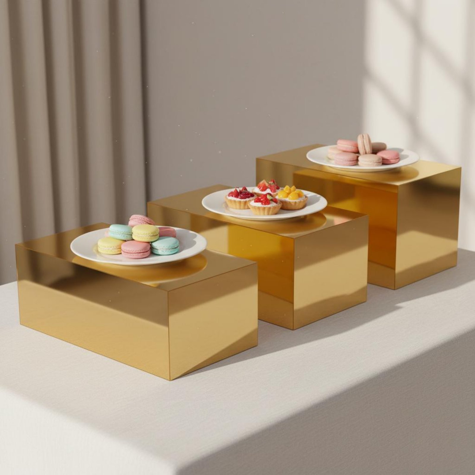 3 Pieces Gold Acrylic Display  - đánh giá và giá Home Decor Gold