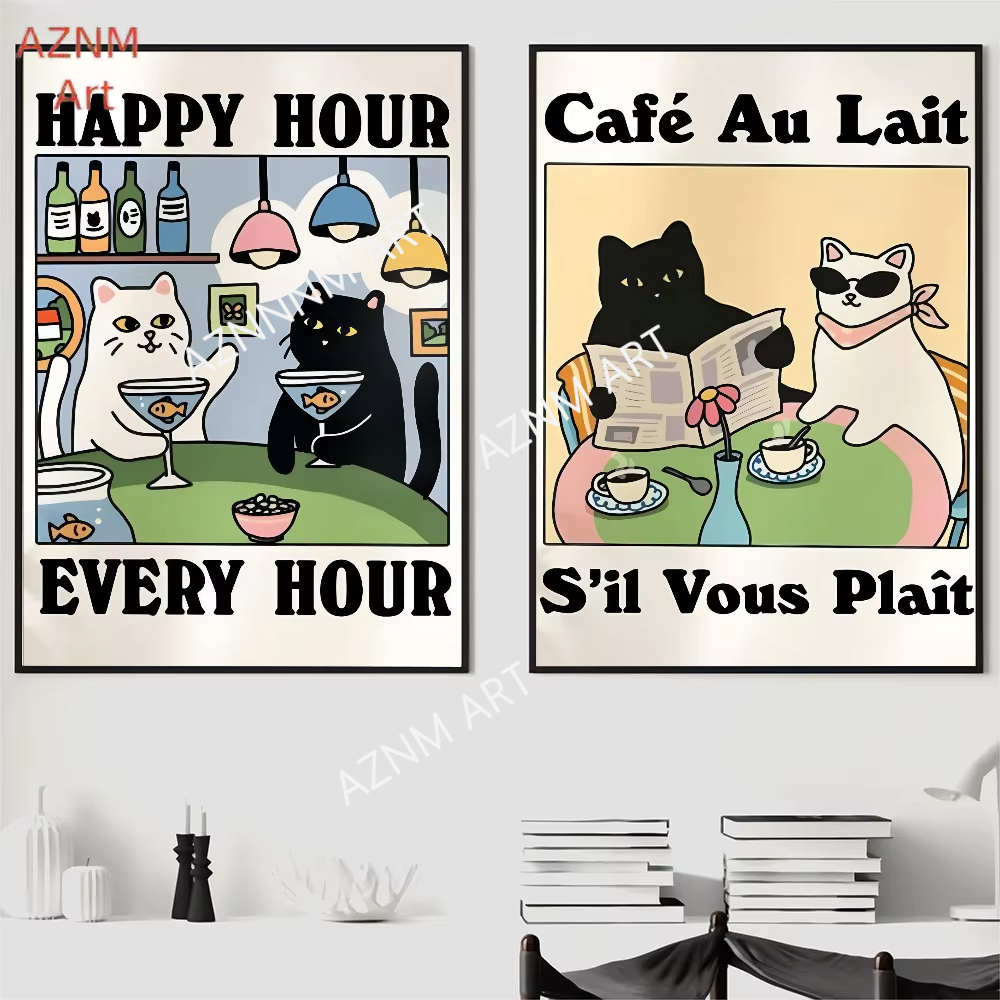 1PC Wash Your Paws Cat Poster  - đánh giá và giá Home Decor Scrap