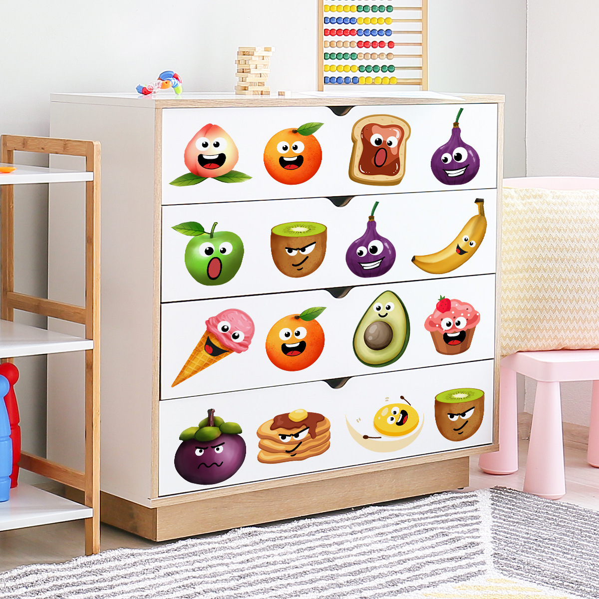 Cartoon Emoji Fruit Wall Stick - đánh giá và giá Home Decor Emoji