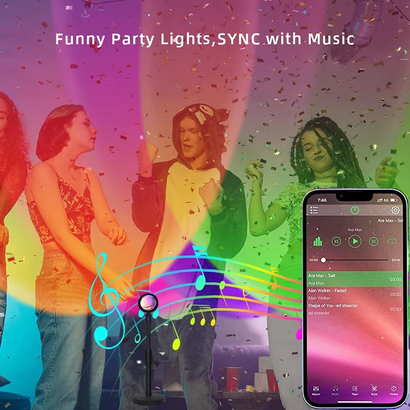 Smart LED Sunset Lamp Colorful - đánh giá và giá Home Decor App Free