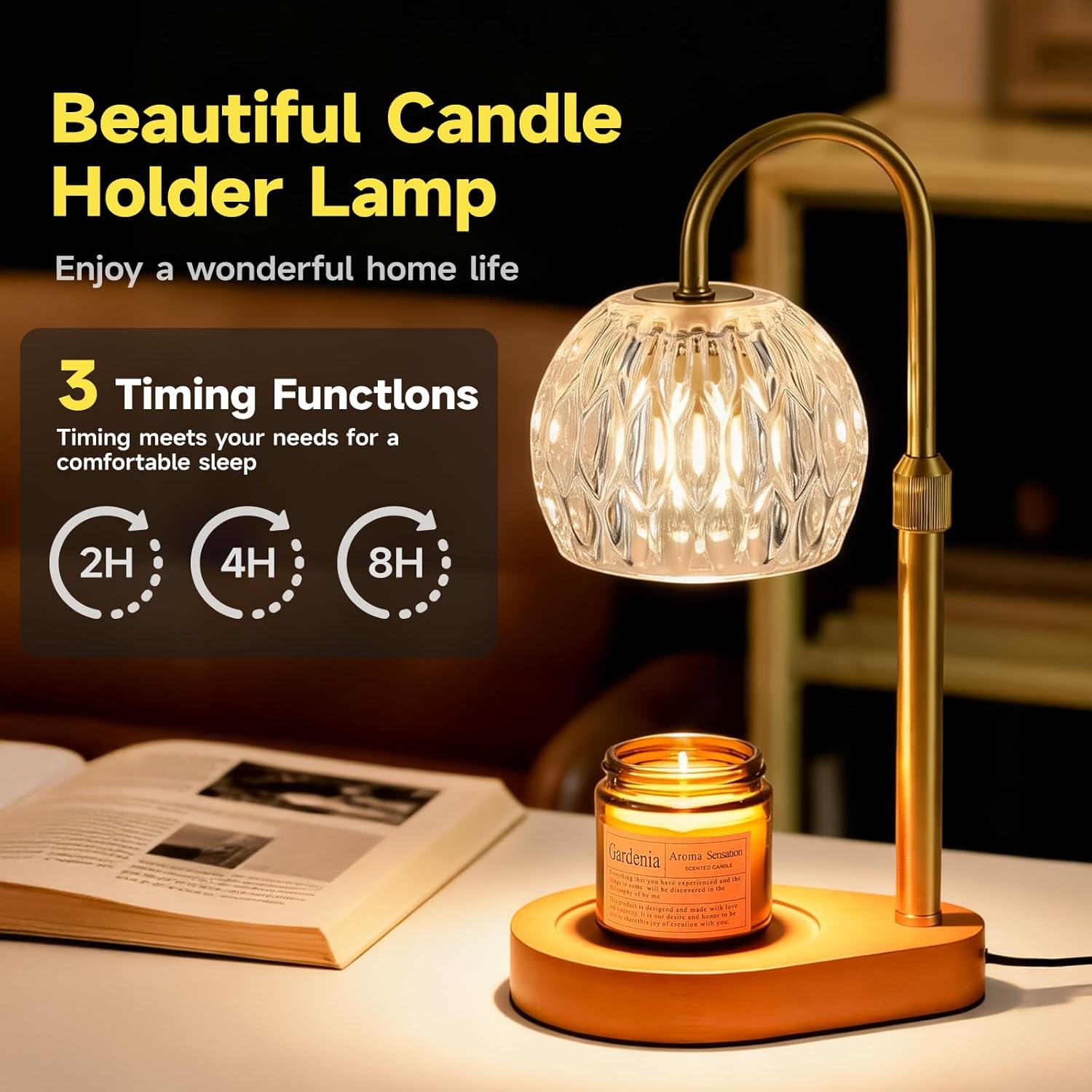 Candle Warmer Lamp with Crysta - đánh giá và giá Home Decor Gold