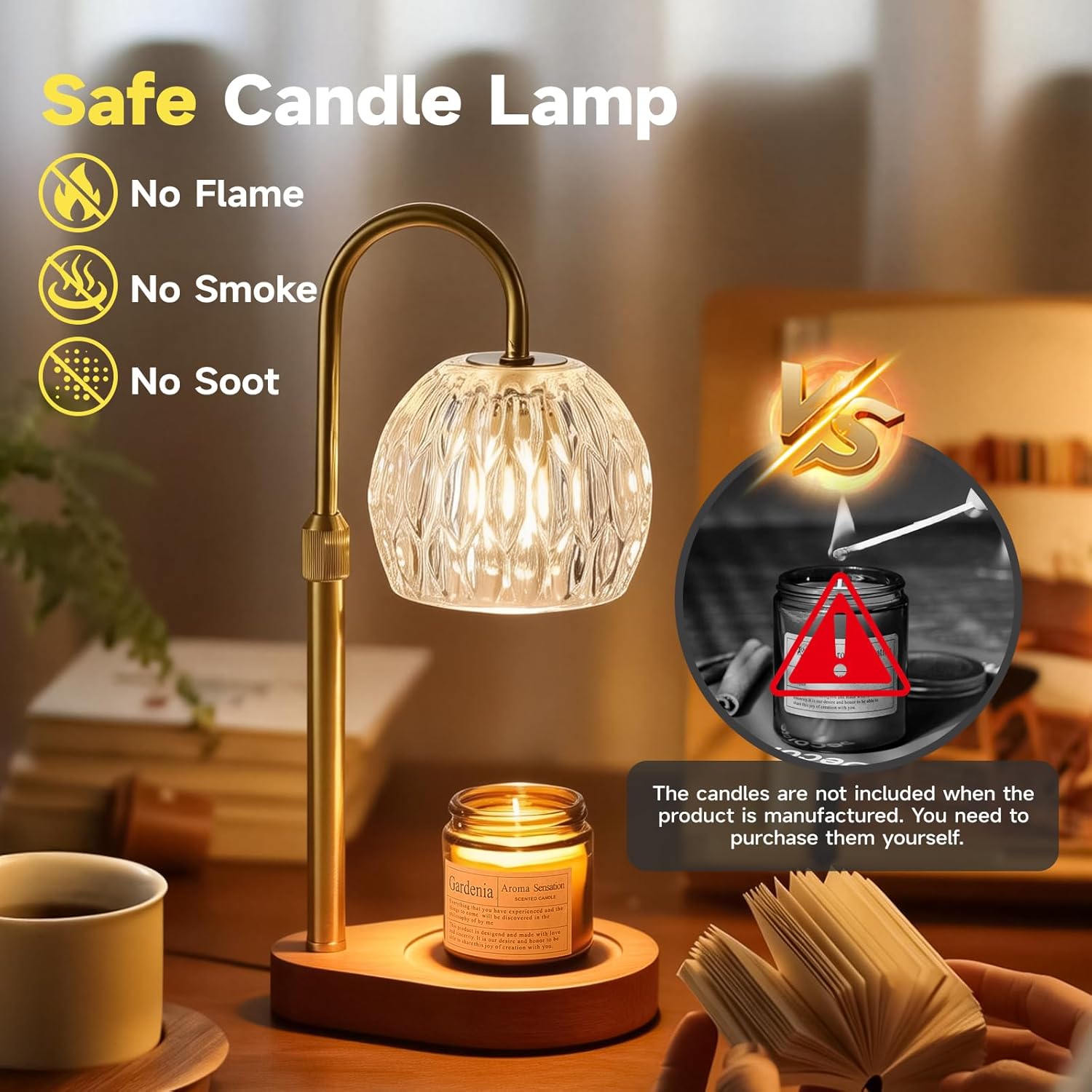 Candle Warmer Lamp with Crysta - đánh giá và giá Home Decor Gold