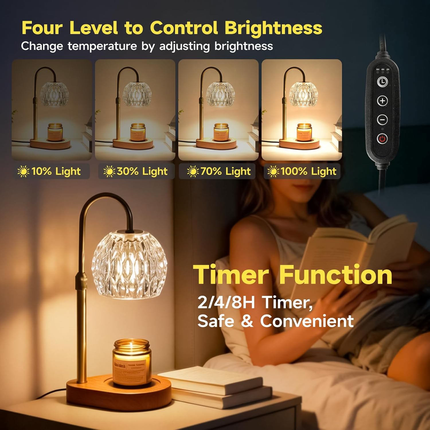 Candle Warmer Lamp with Crysta - đánh giá và giá Home Decor Gold