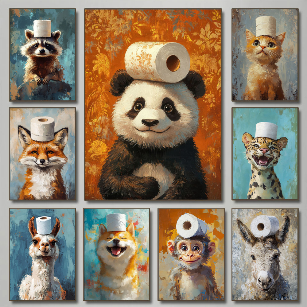 Cartoon Cute Funny Animals wit - đánh giá và giá Home Decor Scrap