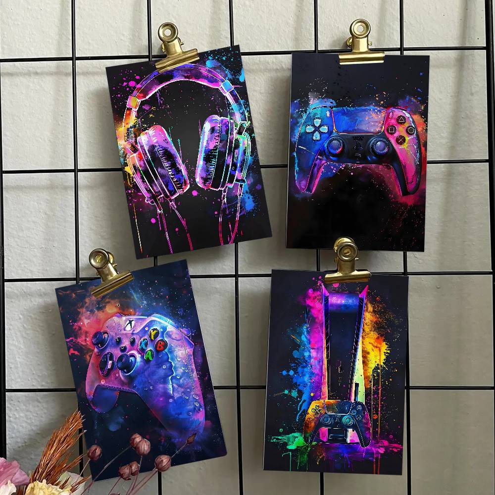 Watercolor Neon Video Game X-X - đánh giá và giá Home Decor Xbox Games
