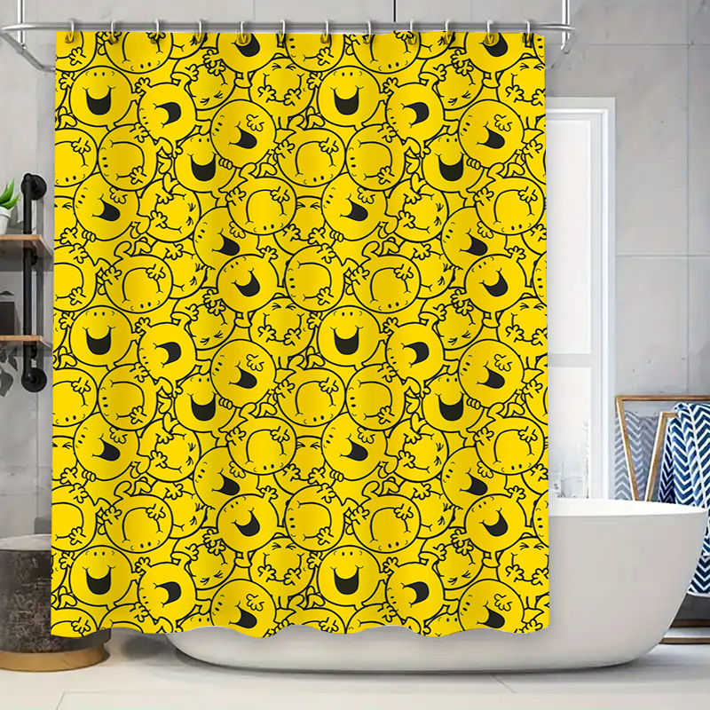 Yellow Shower Curtain with Hap - đánh giá và giá Home Decor Emoji