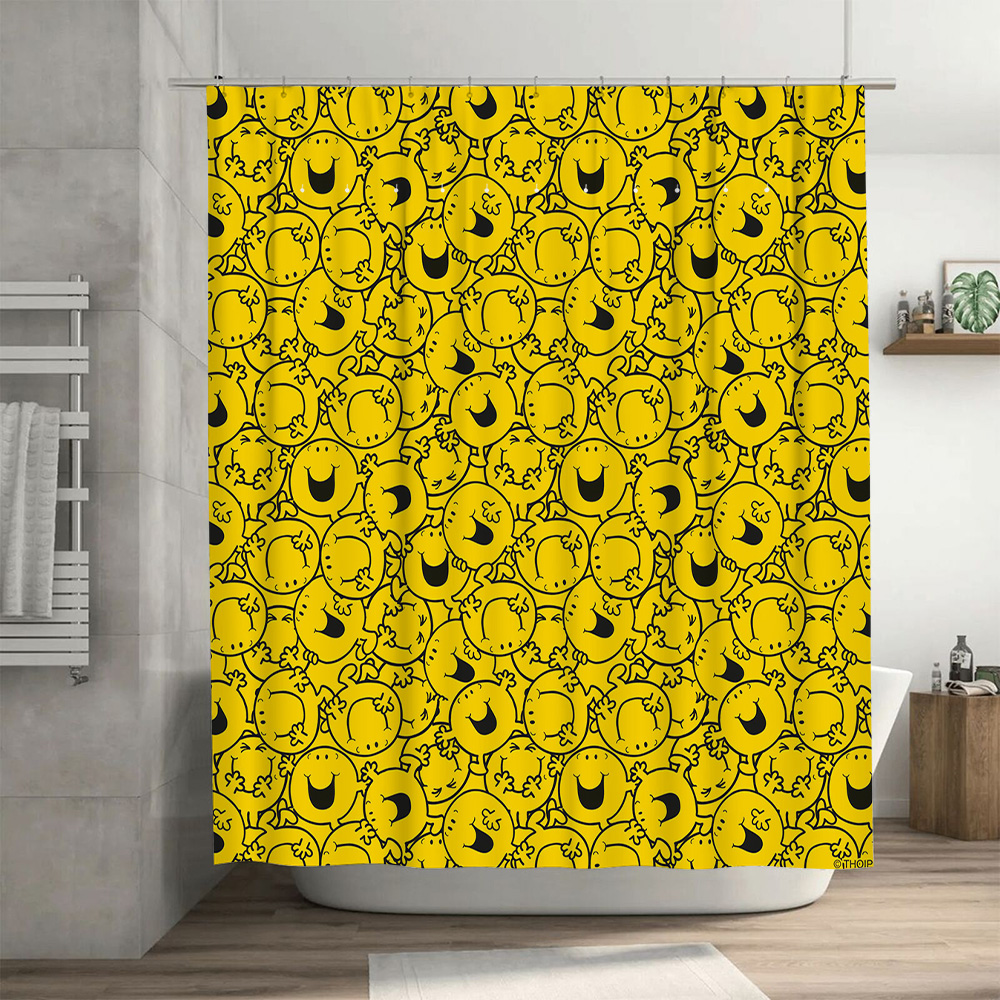 Yellow Shower Curtain with Hap - đánh giá và giá Home Decor Emoji