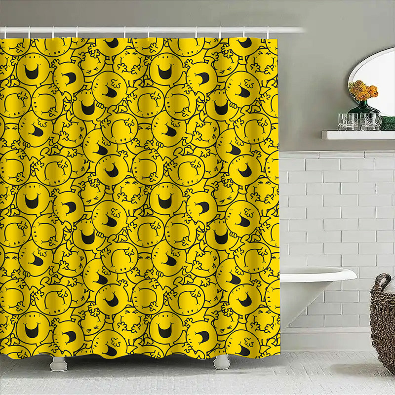 Yellow Shower Curtain with Hap - đánh giá và giá Home Decor Emoji
