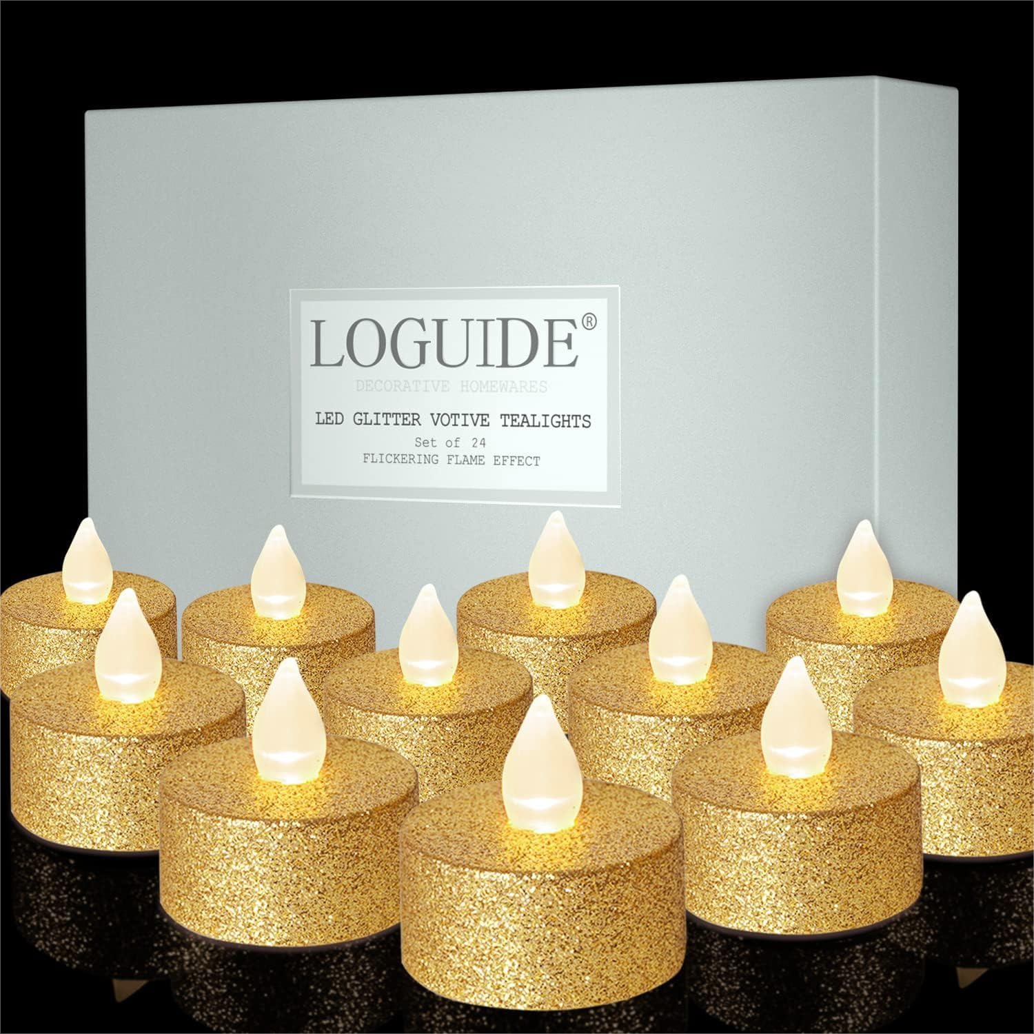 Gold LED Tea Lights, 24 Pack F - đánh giá và giá Home Decor Gold