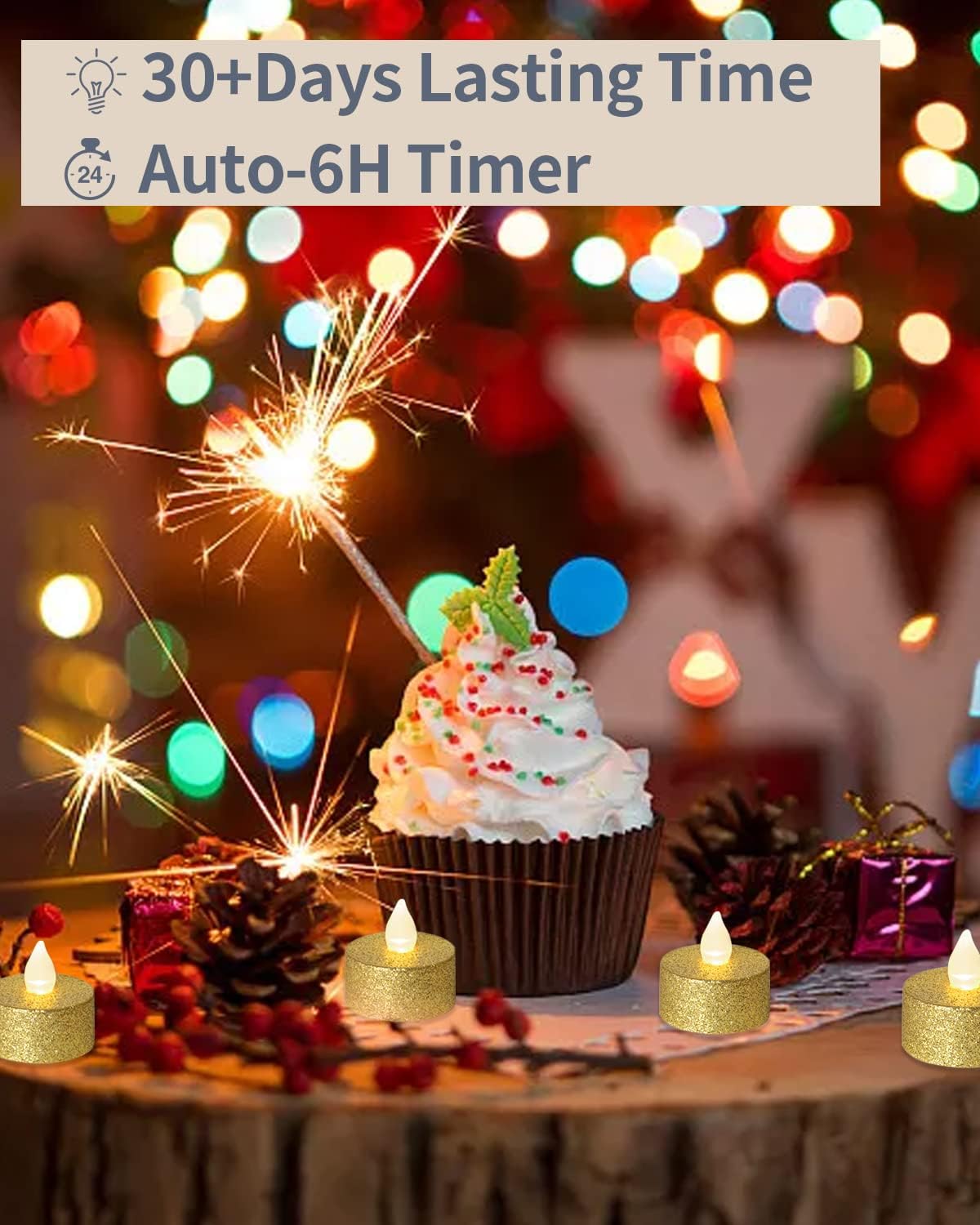 Gold LED Tea Lights, 24 Pack F - đánh giá và giá Home Decor Gold