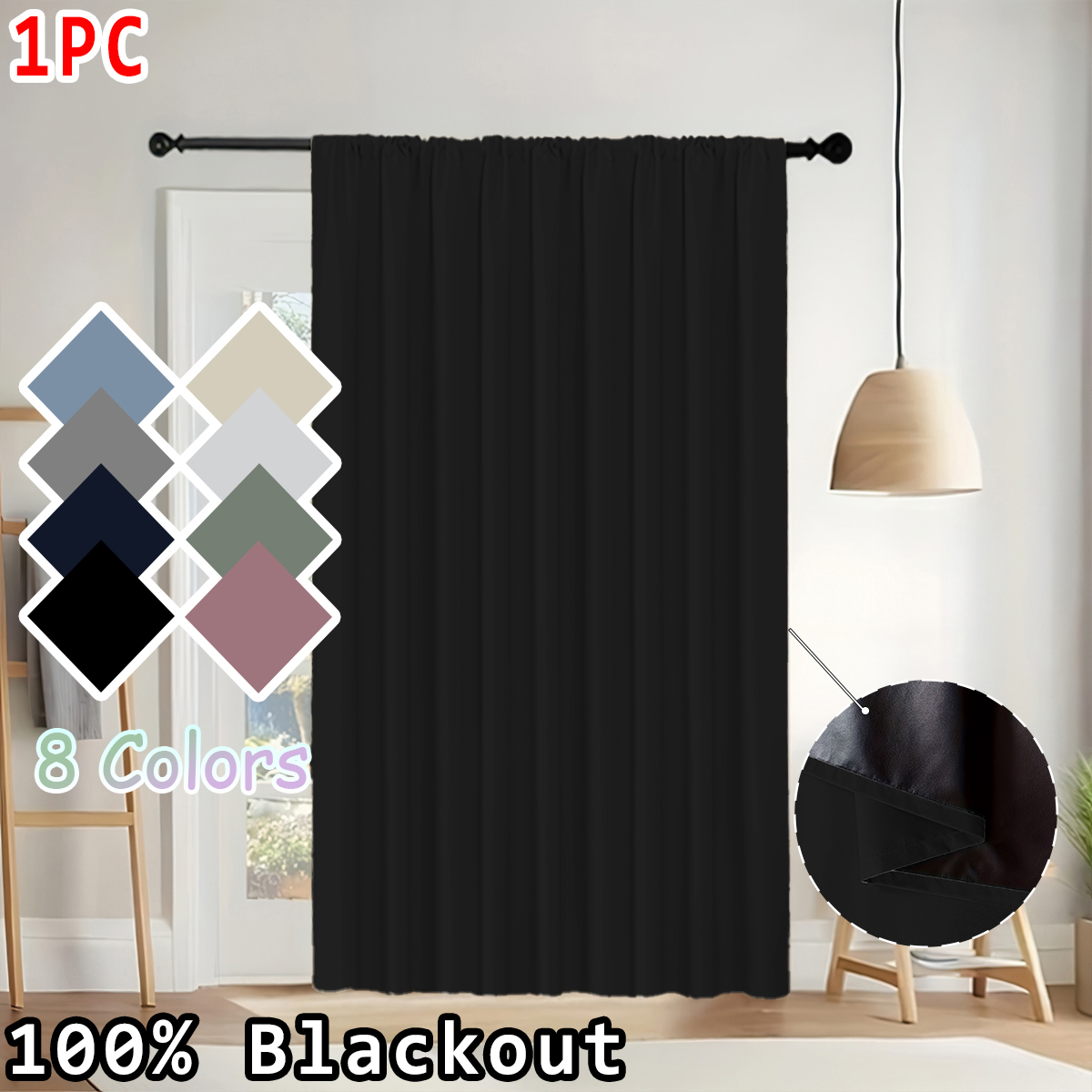 1 Piece of Simple Solid Color  - đánh giá và giá Home Decor Curtains