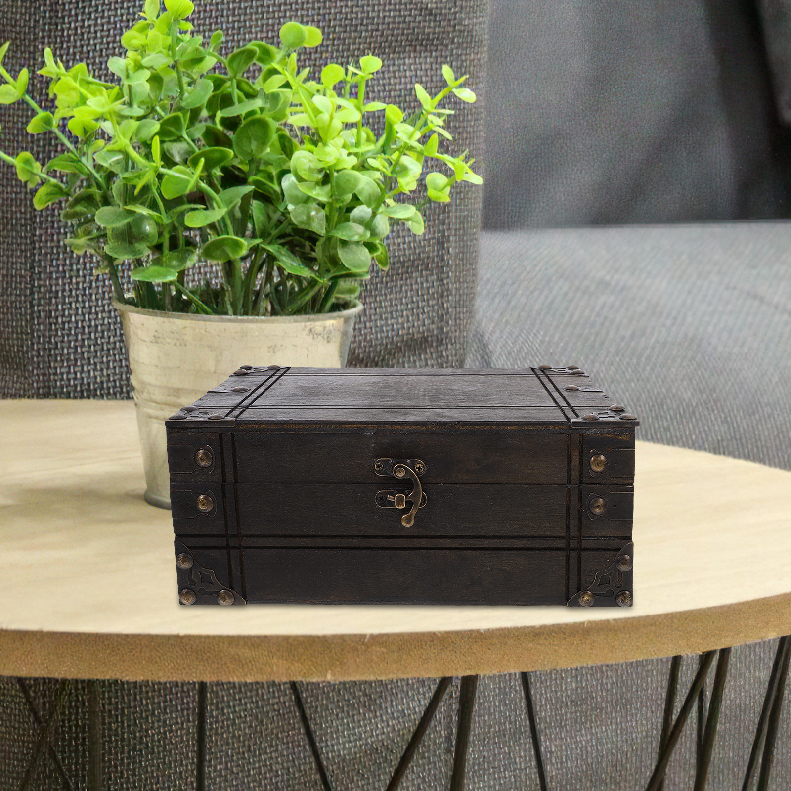Vintage Wooden Treasure Box Re - đánh giá và giá Home Decor Retro