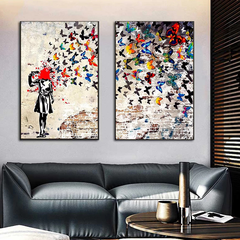 Banksy Butterfly Girl Poster a - đánh giá và giá Home Decor Zen