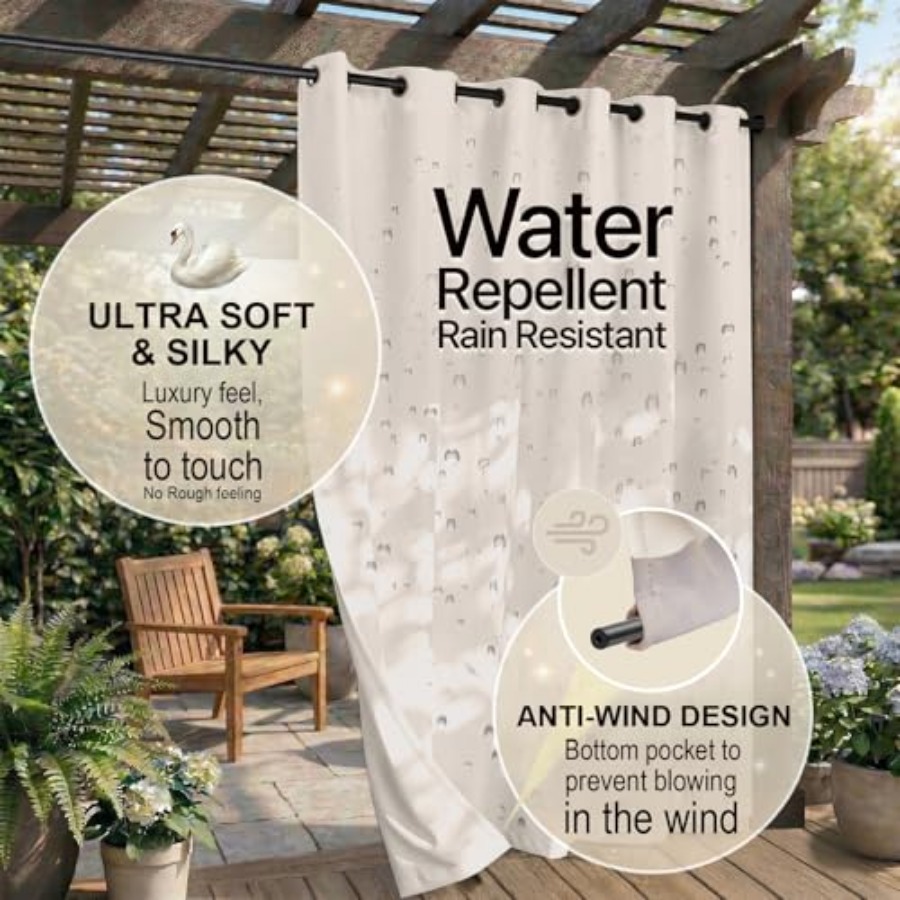 Waterproof Outdoor Curtain W84 - đánh giá và giá Home Decor Curtains