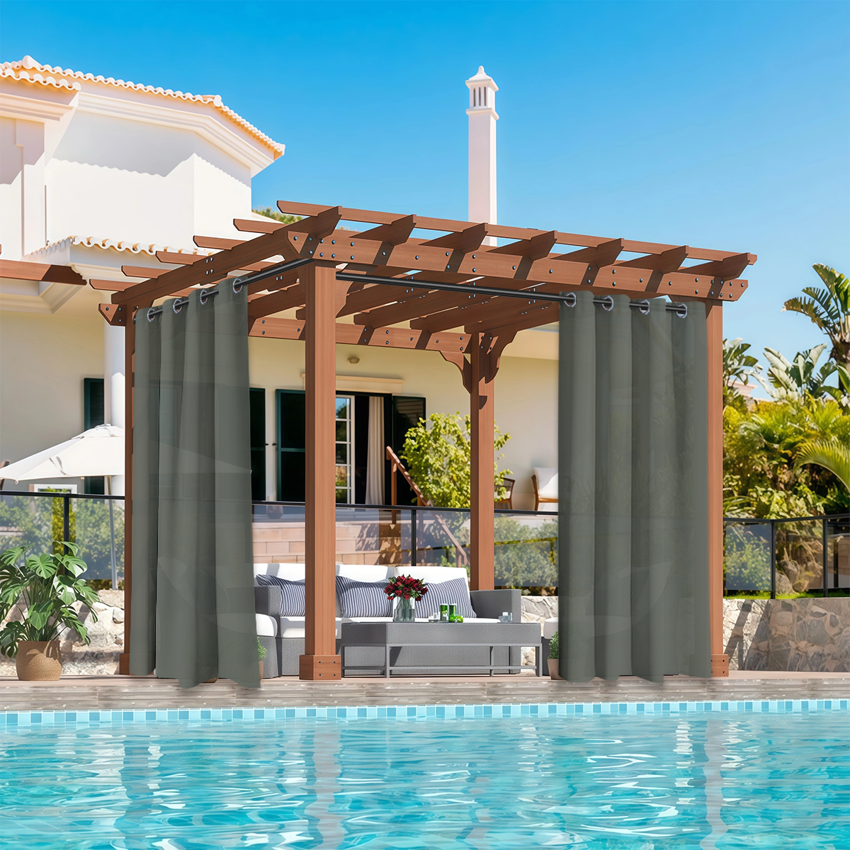2 PCS Outdoor Light Filtering  - đánh giá và giá Home Decor Curtains