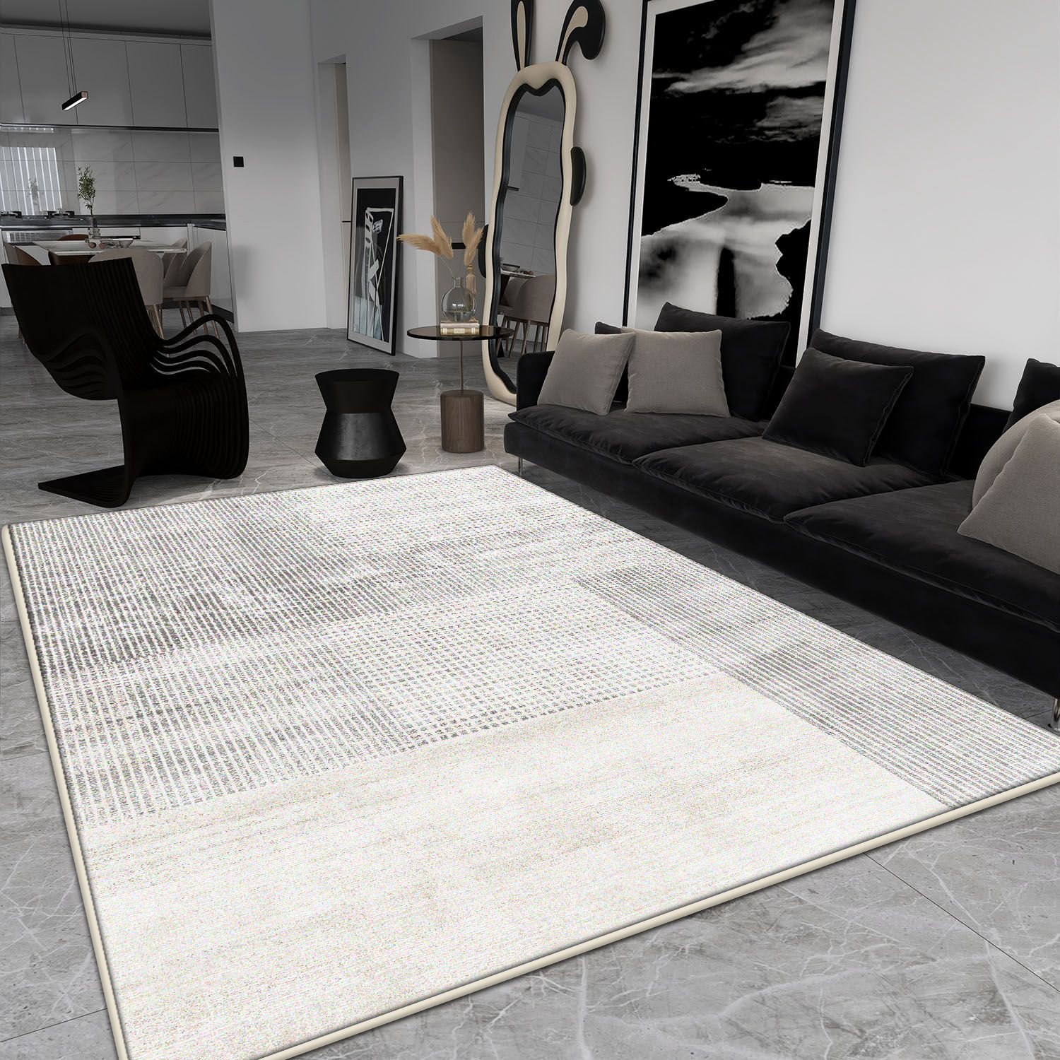 Gray Simple Large Carpet for L - đánh giá và giá Home Decor Ig