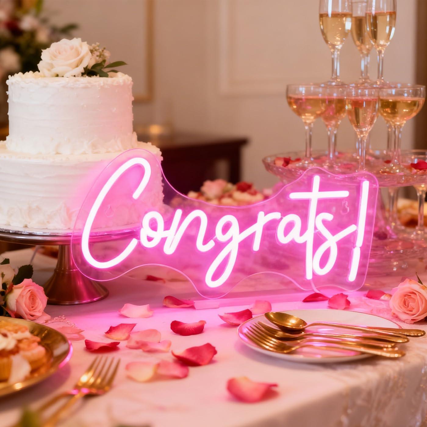 Congrats Neon Sign LED Word Li - đánh giá và giá Home Decor Lighting