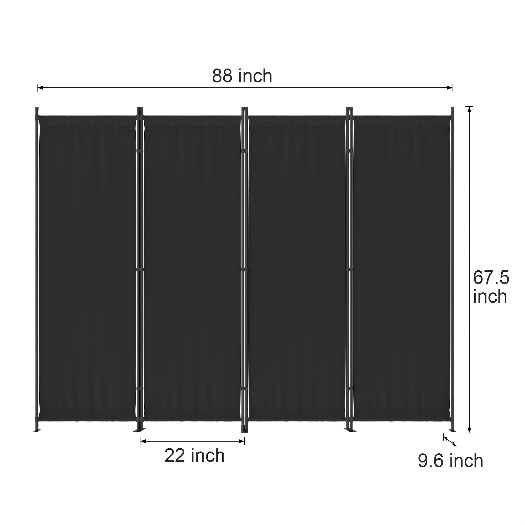 4-Panel Modern Black Privacy S - đánh giá và giá Room Divider Screen