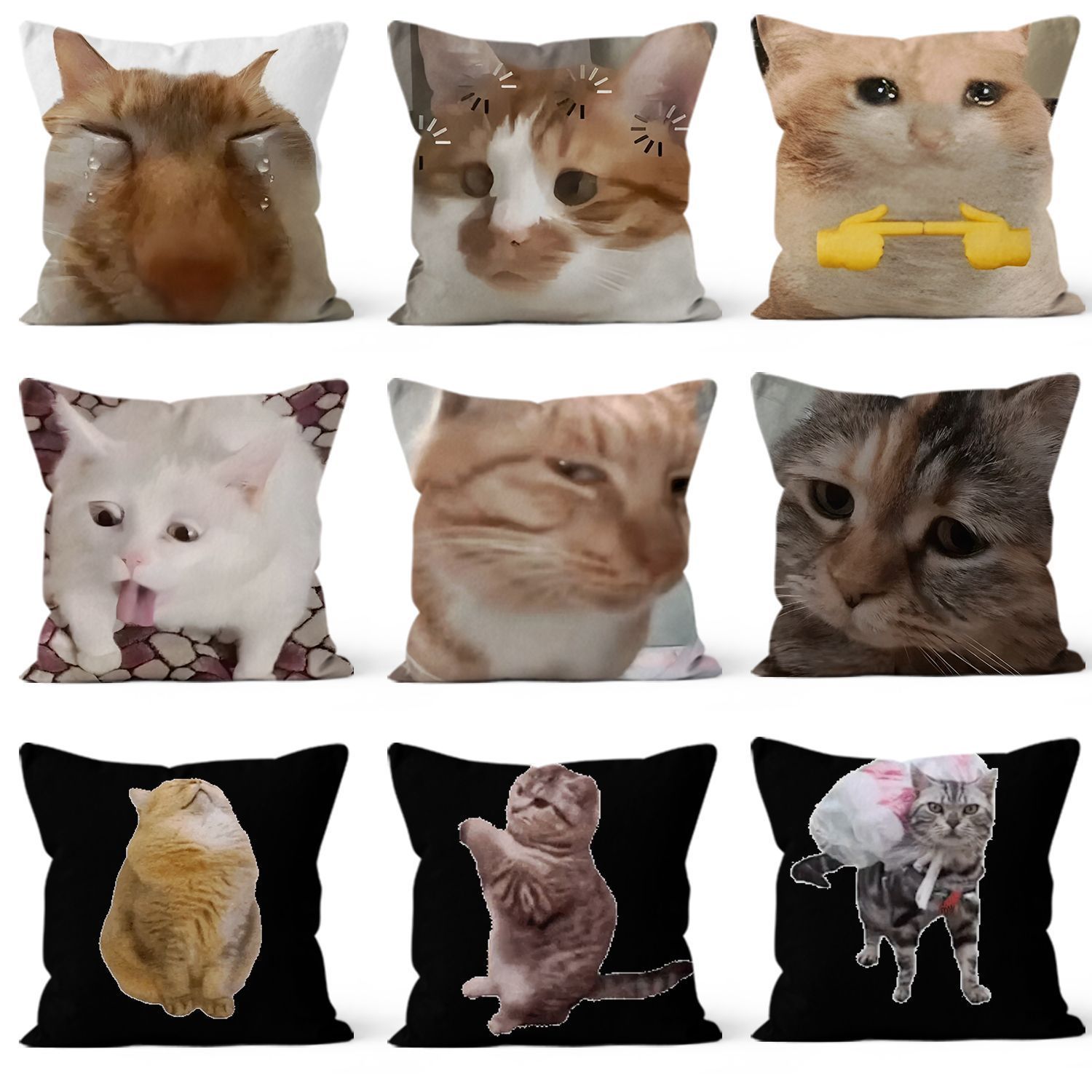 Cute Cat Emoji Print Pillow Mu - đánh giá và giá Home Decor Emoji