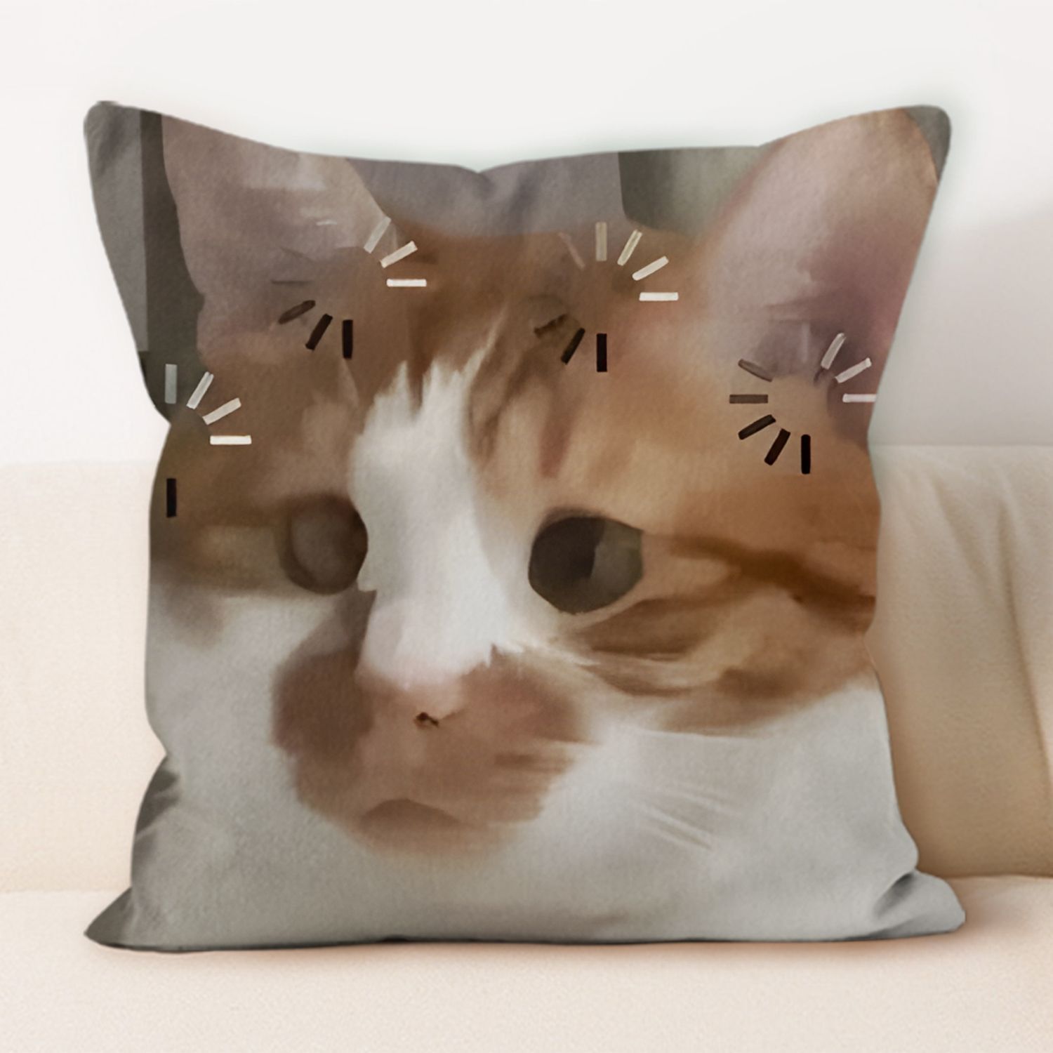 Cute Cat Emoji Print Pillow Mu - đánh giá và giá Home Decor Emoji