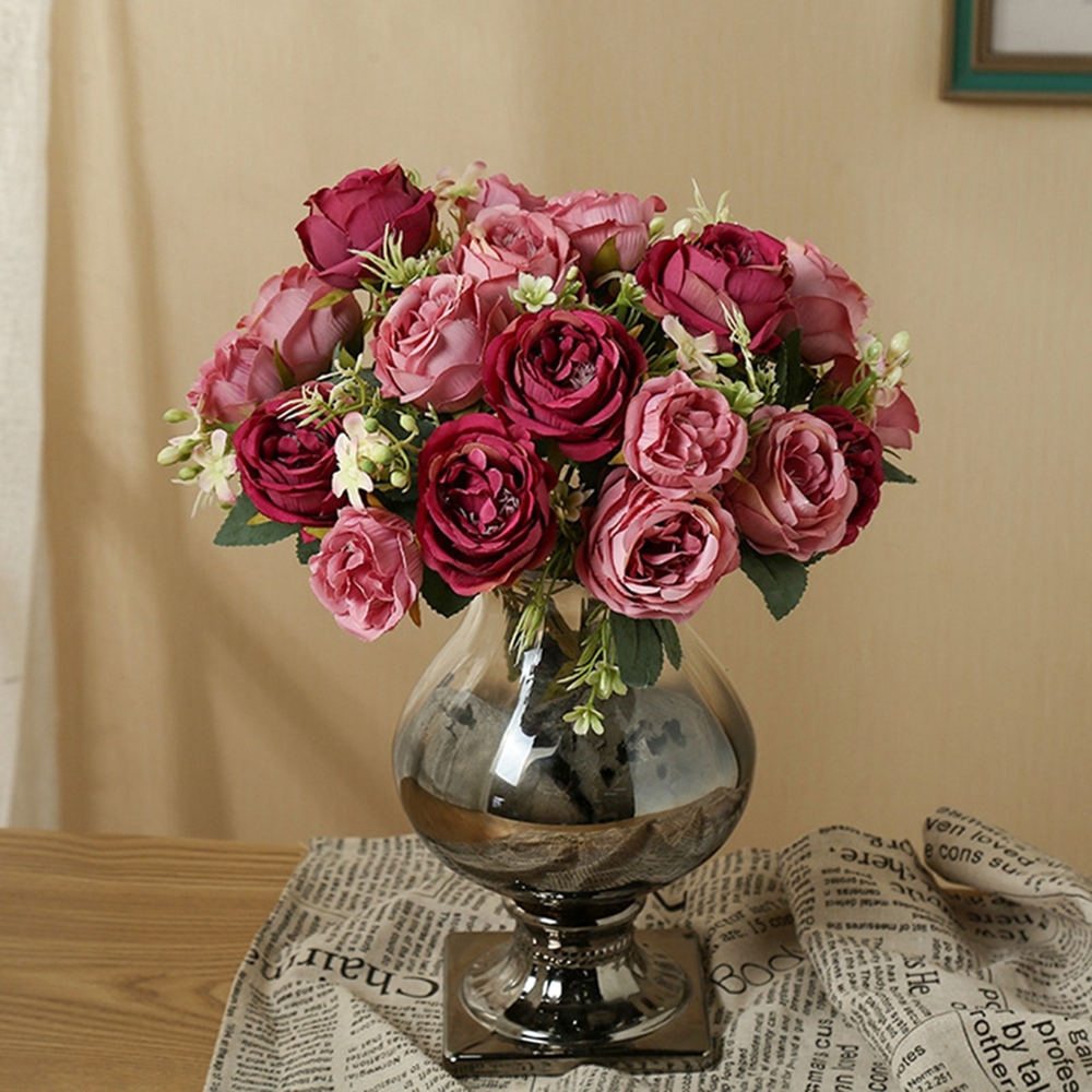 Silk Peony Rose Bouquet Artifi - đánh giá và giá Home Decor Scrap