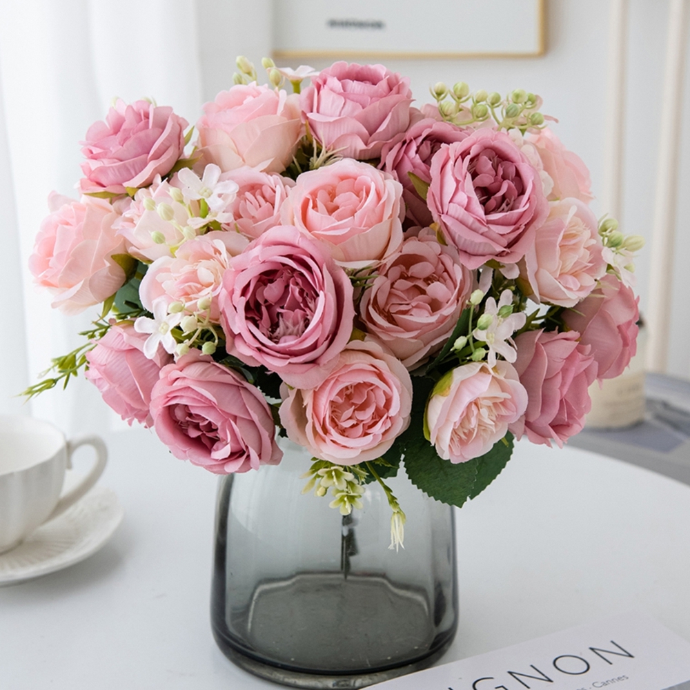 Silk Peony Rose Bouquet Artifi - đánh giá và giá Home Decor Scrap