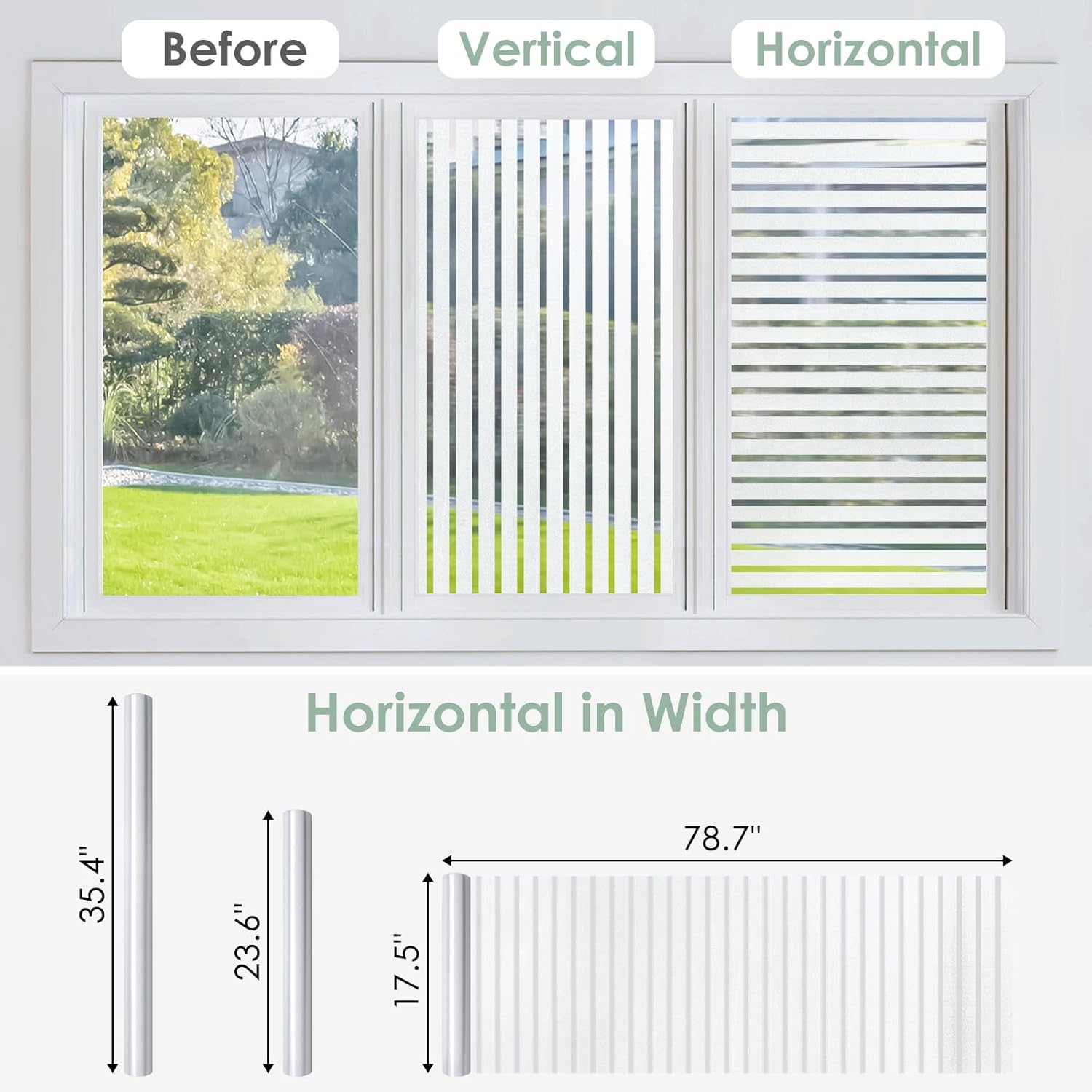 Frosted Stripe Window Privacy  - đánh giá và giá Home Decoration