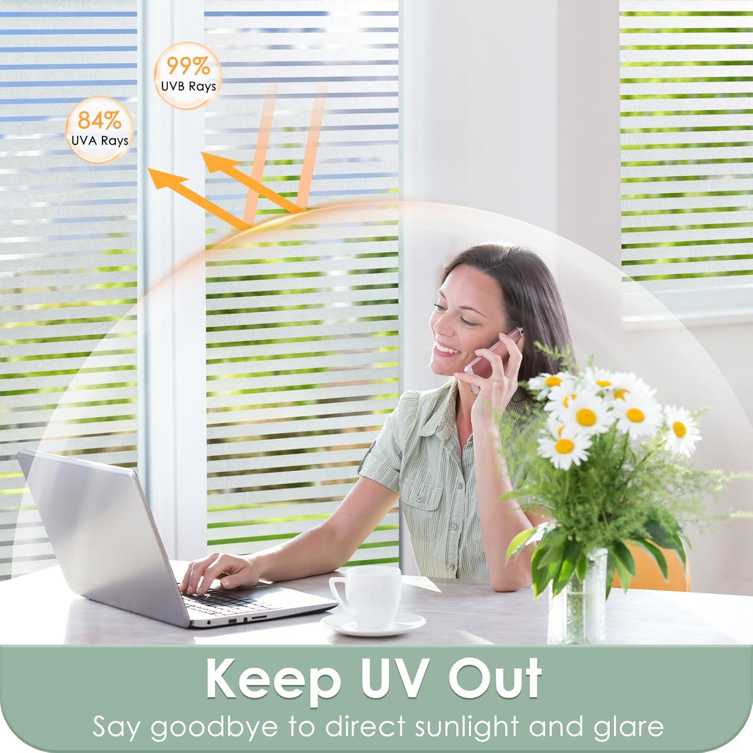 Frosted Stripe Window Privacy  - đánh giá và giá Home Decoration