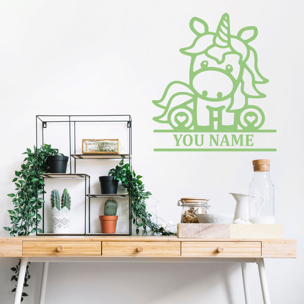 1pc Cartoon Horse Custom Name  - đánh giá và giá Home Decor Living Room