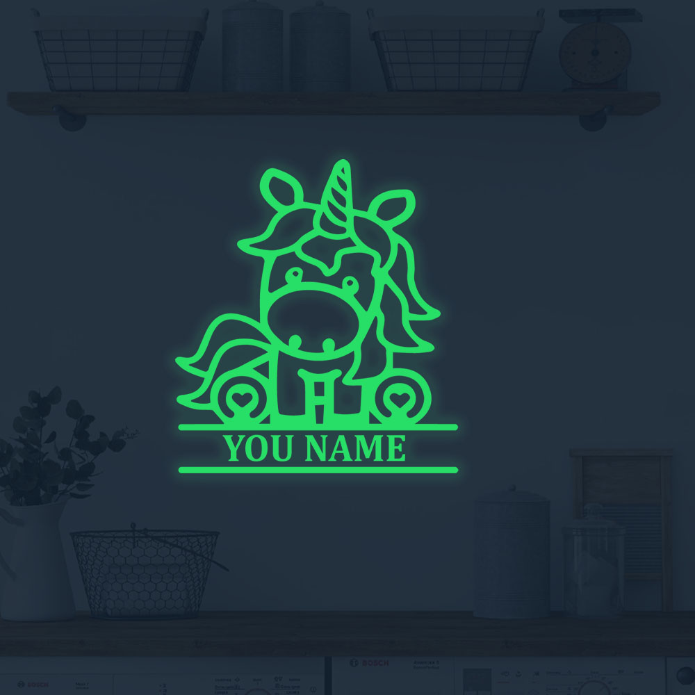 1pc Cartoon Horse Custom Name  - đánh giá và giá Home Decor Living Room