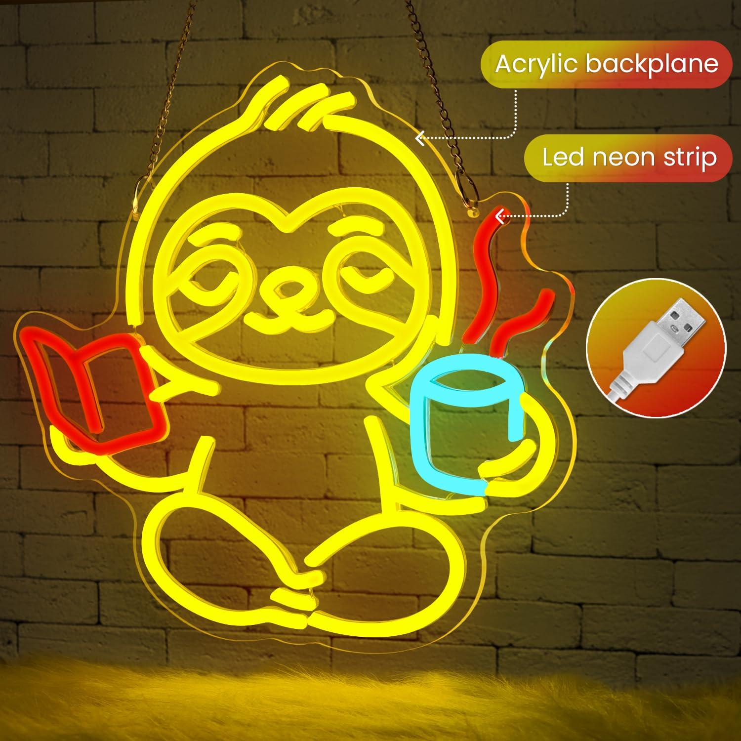 Sloth Neon Sign USB Dimmable L - đánh giá và giá Home Decor Living