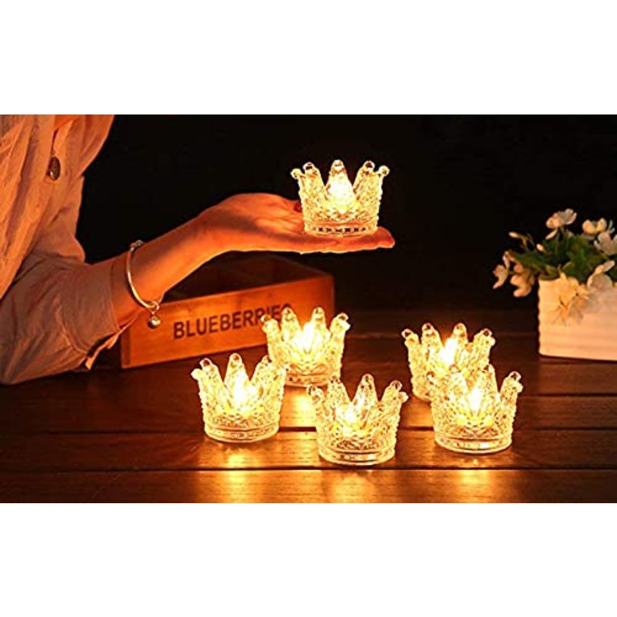 Crown Glass Tealight Candle Ho - đánh giá và giá Home Decor Gold