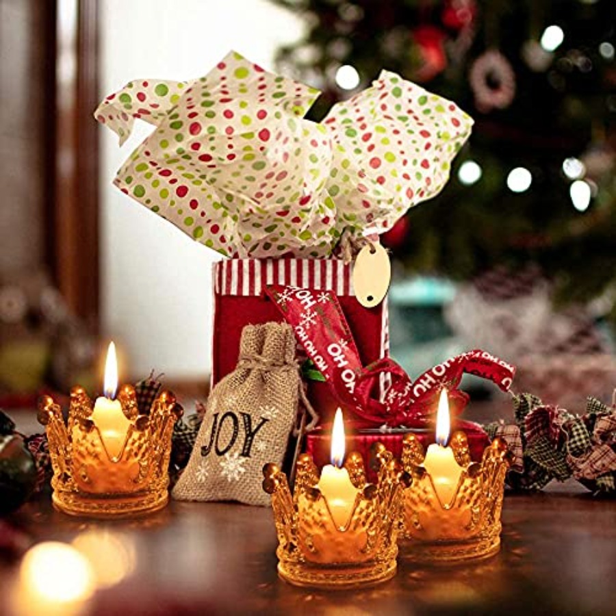 Crown Glass Tealight Candle Ho - đánh giá và giá Home Decor Gold